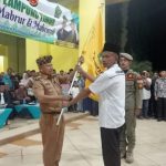 Bupati Lamtim M Dawam Rahardjo di dampingi Wakil Bupati Lamtim Azwar Hadi Sambut Kedatangan jama’ah haji Kab Lamtim.