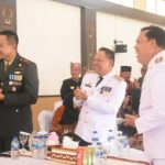 Bupati Lamtim Dawam Rahardjo Menghadiri Syukuran Dalam Rangka HUT Bhayangkara Ke 77 Di Polres Lamtim