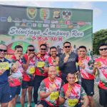 Dandim 0426 Tulang Bawang Dan Jajaran Korem 043 Gatam Ikuti Sriwijaya Lampung Run Dalam Rangka HUT Ke-78 Kodam ll Sriwijaya