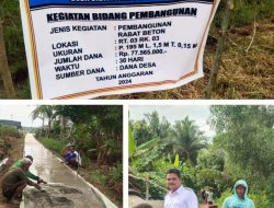 Demi Kelancaran Masyarakat Untuk Beraktifitas,Aparatur Desa Sidang Sidorahayu Bangun Jalan Rabat Beton Sepanjang 195 Meter.