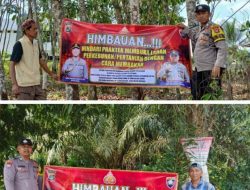 Bhabinkamtibmas Polsek Simpang Pematang Brigpol Agus sudirman,S.H Menggelar Kegiatan Sosialisasi Pencegahan Kebakaran Hutan dan Lahan.