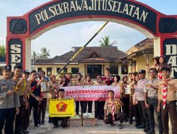 Polsek Rawa Jitu Selatan Cetak Generasi Tangguh Saka Bhayangkara Digembleng Latihan Tongkat Dan Borgol.